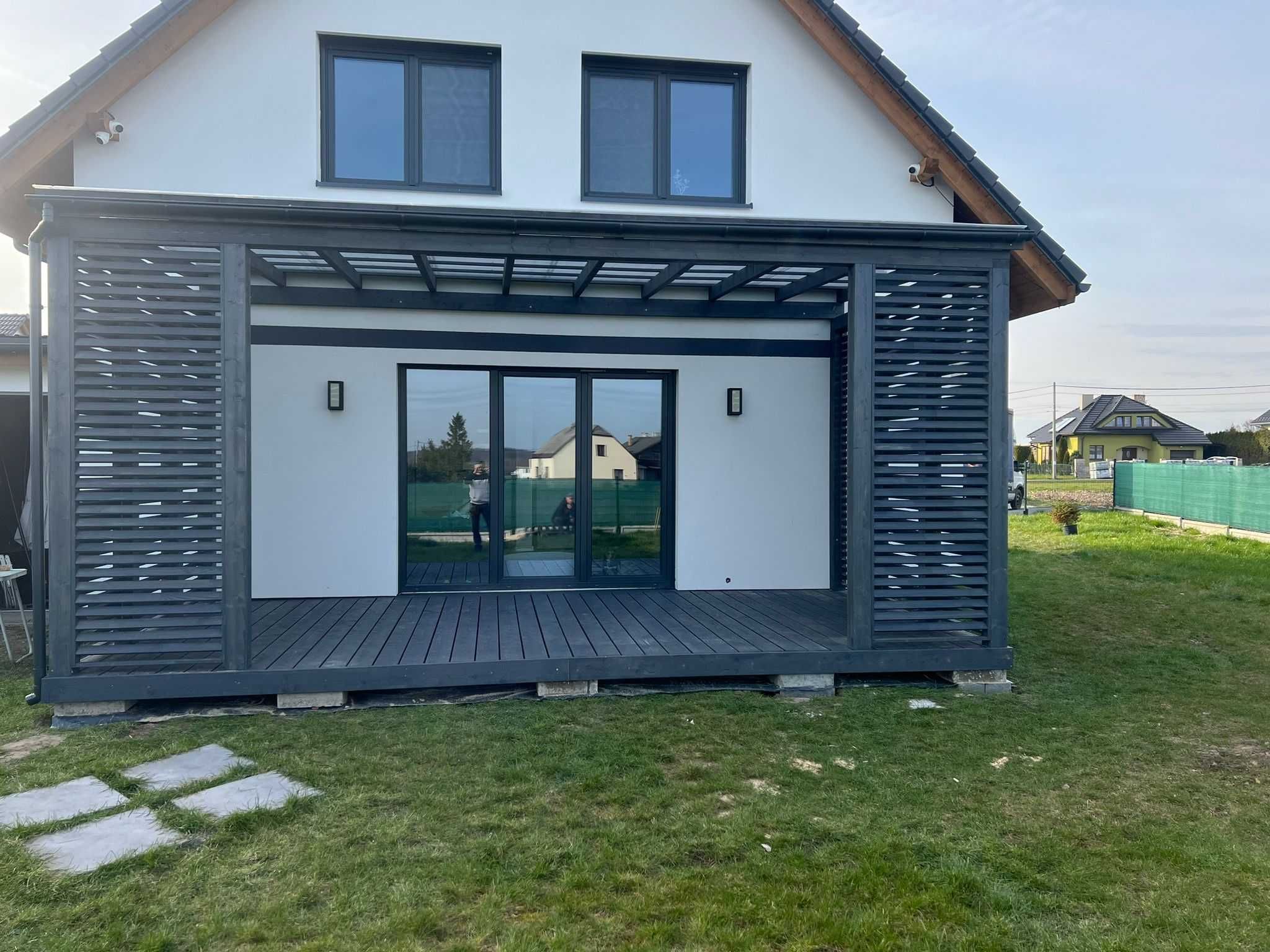 Pergola ogrodowa drewniana zadaszenie tarasu taras 6x3