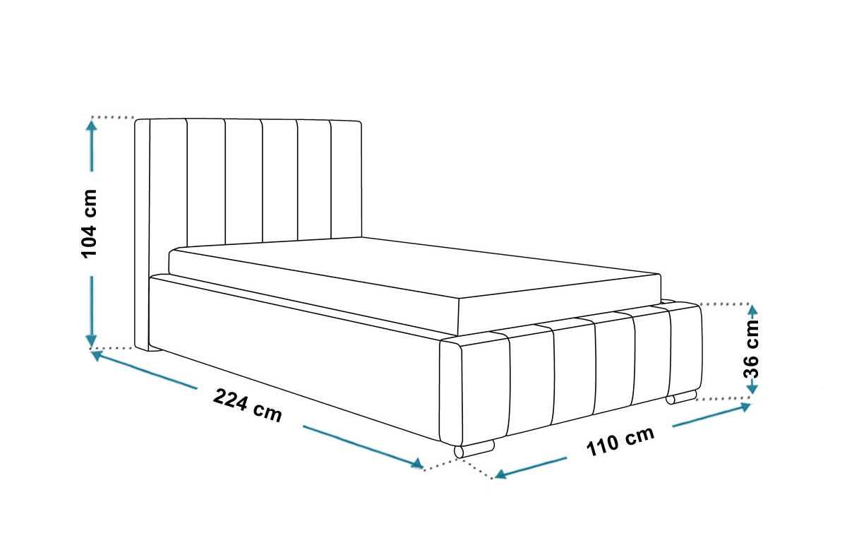 Łóżko tapicerowane LUX1 90x200 Stelaż + pojemnik
