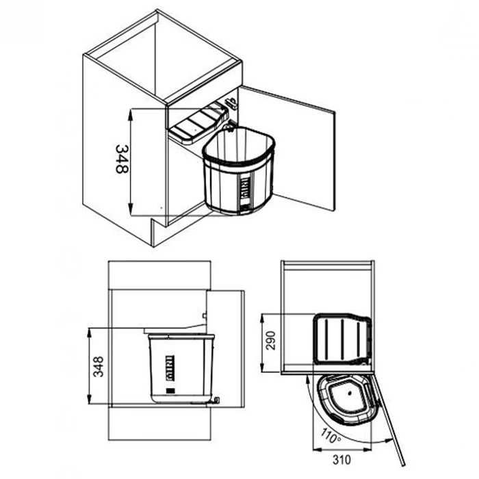 Смітник Franke Pivot 27 л чорний (121.0339.484)