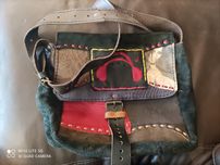 Torba duża listonoszka skóra naturalna boho handmade