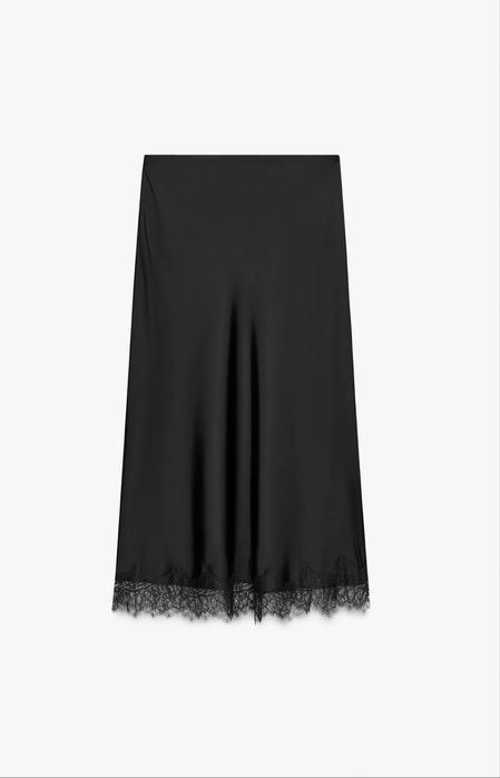 Крамива атласна спідниця з мереживомфірми Zara