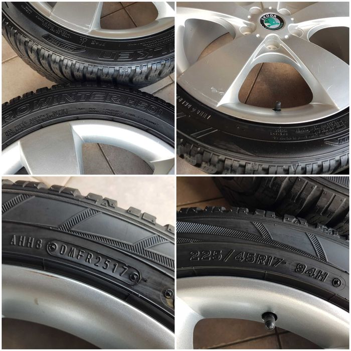 Koła zimowe Skoda Octavia 2 7x17 et54 5x112 opony 225/45/17 Falken