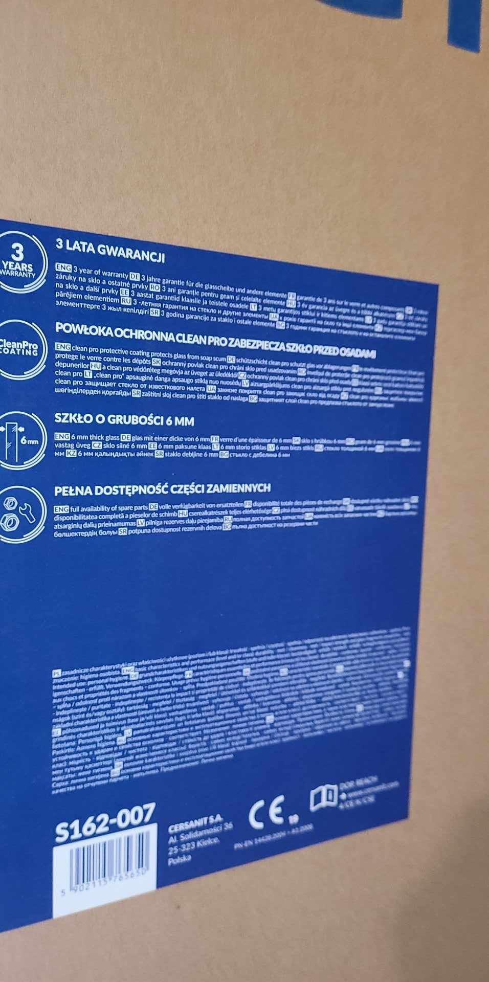 Kabina prysznicowa - ścianka i drzwi Cersanit Moduo
