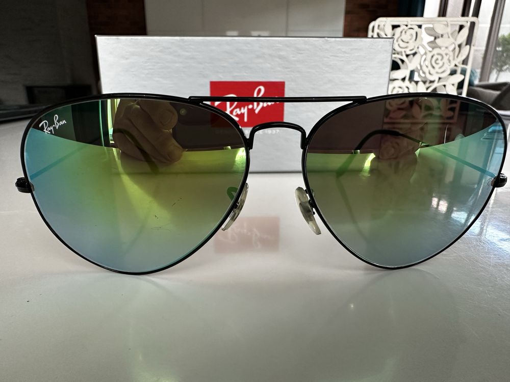 Okulary przeciwsłoneczne męskie Ray Ban Lustrzanki Jak Nowe 250zł!!