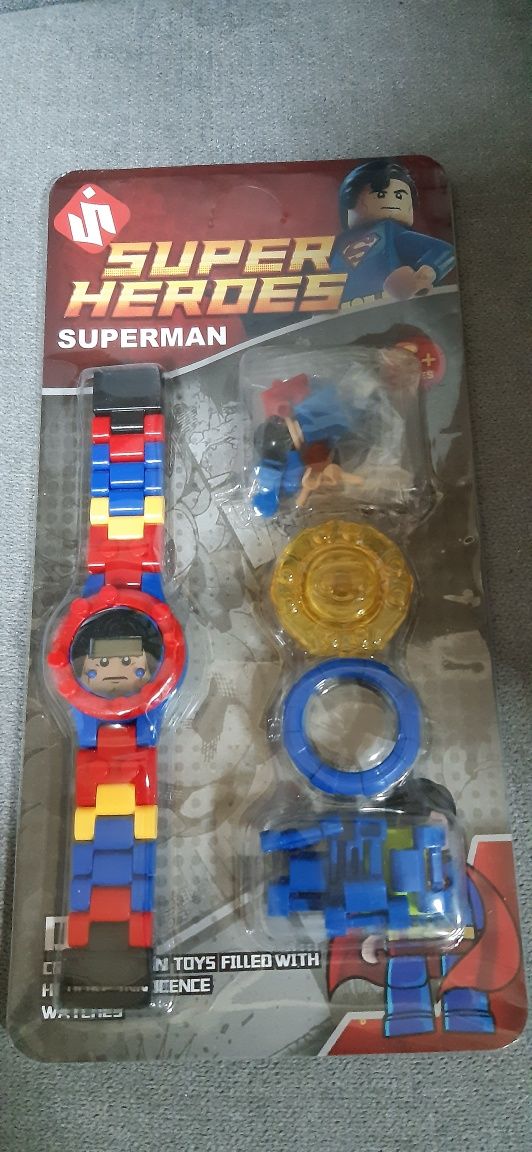 Zegarek BATMAN spiderman HULK z figurką jak LEGO KAI JAY COLE wzory