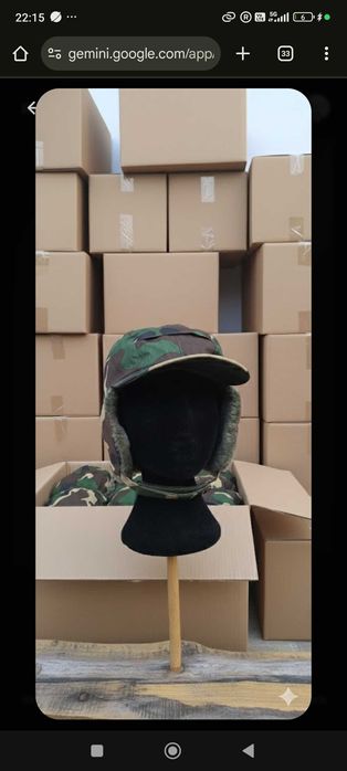 Boné forrado camuflado