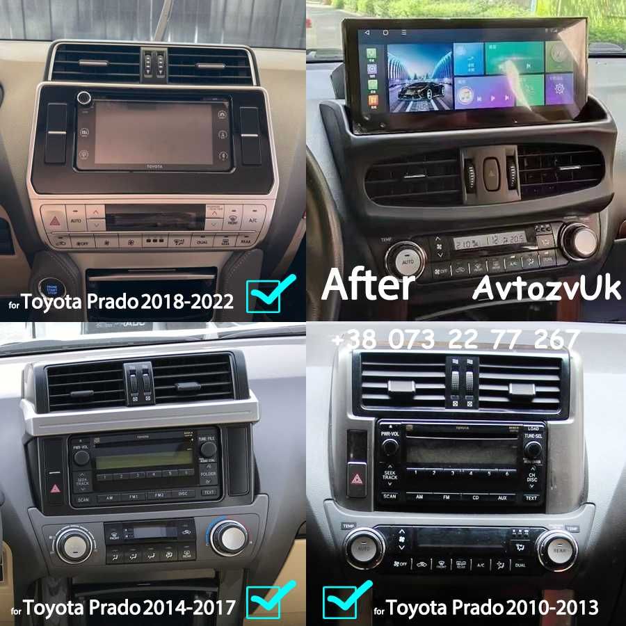 Дисплей PRADO 150 Toyota GPS TV Прадо 150 магнитола Android 12 CarPlay