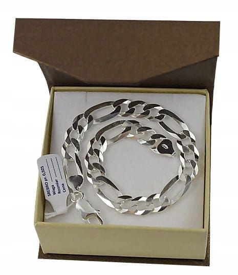 Srebrna Bransoletka Figaro 8,00 mm pr 925 Grawer Gratis