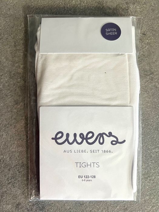 Rajstopy dziecięce Ewers Tihgts rozm 122-128, 6-8 lat Białe___Nowe