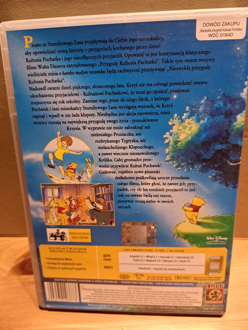 Niezwykła przygoda Kubusia Puchatka- film DVD