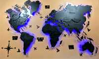 Мапа, карта світу на стіну, карта стран, картина 3д, 3d багаташарова,