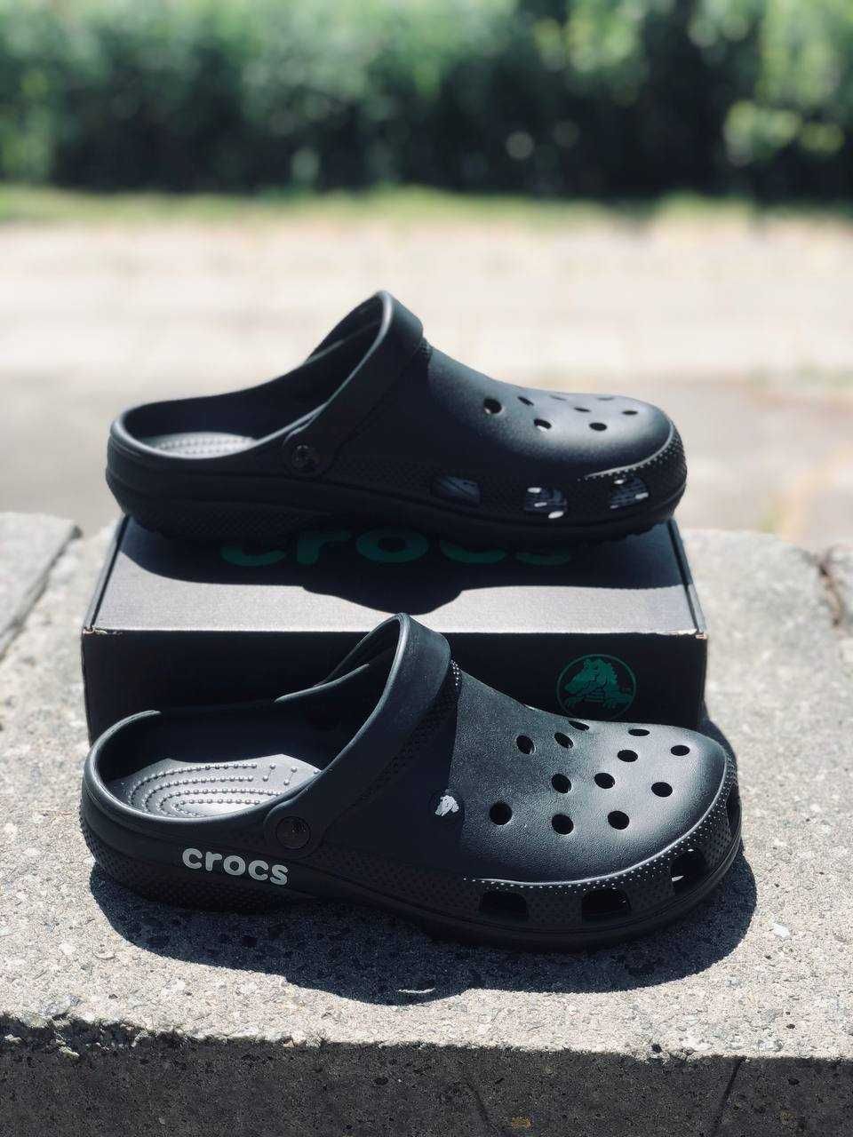 Стильные Crocs мужские Для отдыха на море! Dark Black легкі Крокси