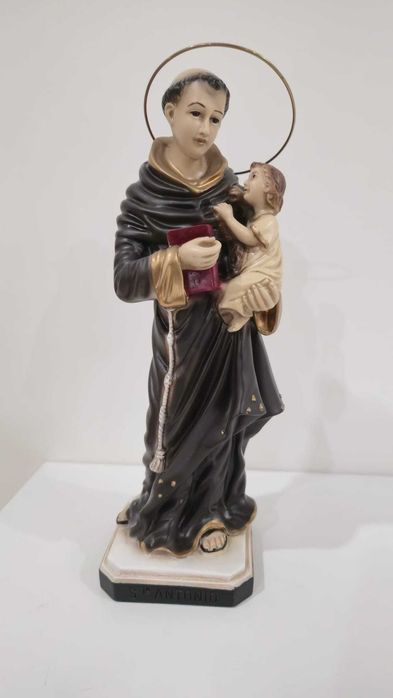 Oratório em Madeira com Santo António em porcelana
