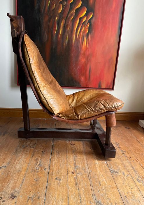 Brazylijski fotel tzw tripod mid century w stylu Jean Gillon