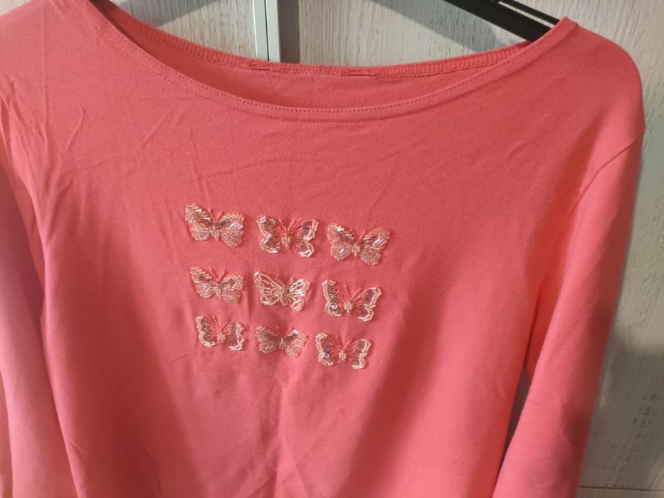 Bluzka z rękawem 7/8 i dekold w łódkę
