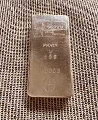 Barra de prata fina 999,99 de 1kg “Morais” muito rara