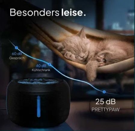 Fontanna dla kotów PRETTYPAW Pretty Paw 2,5L Bardzo cicha POWYSTAWOWY