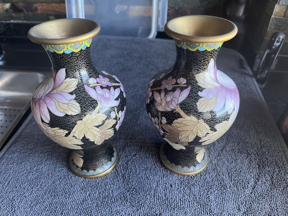 Preço para Par de Jarras Cloisonne muito antigas, China, Chinesa