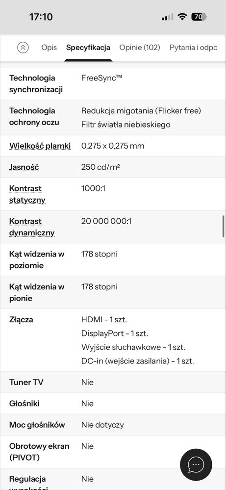 monitor dla gracza AOC 24V2Q 23,8" cale gamingowy