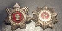 Dwie odznaki z PRL-u _Przodujący kolejarz, oraz Przodownik Pracy socja