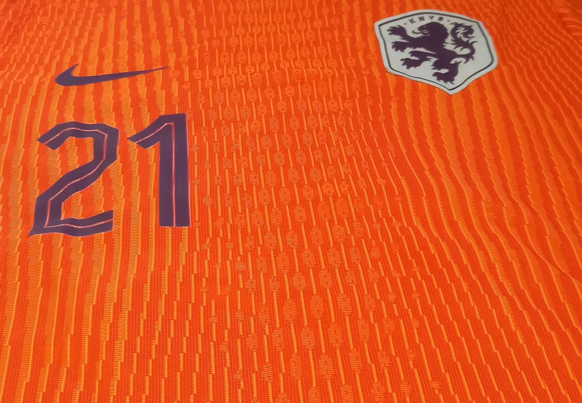 Koszulka reprezentacji Holandia, meczówka, nowa, Nike #21 de Jong
