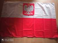 Flaga polska z godłem i przeszyciem na maszt  110x73 cm