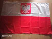 Flaga polska z godłem i przeszyciem na maszt  110x73 cm