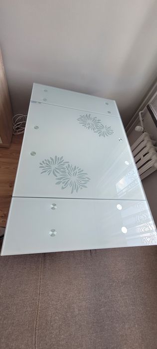 Stół szklany rozkładany 80x80 po rozłożeniu 134×80