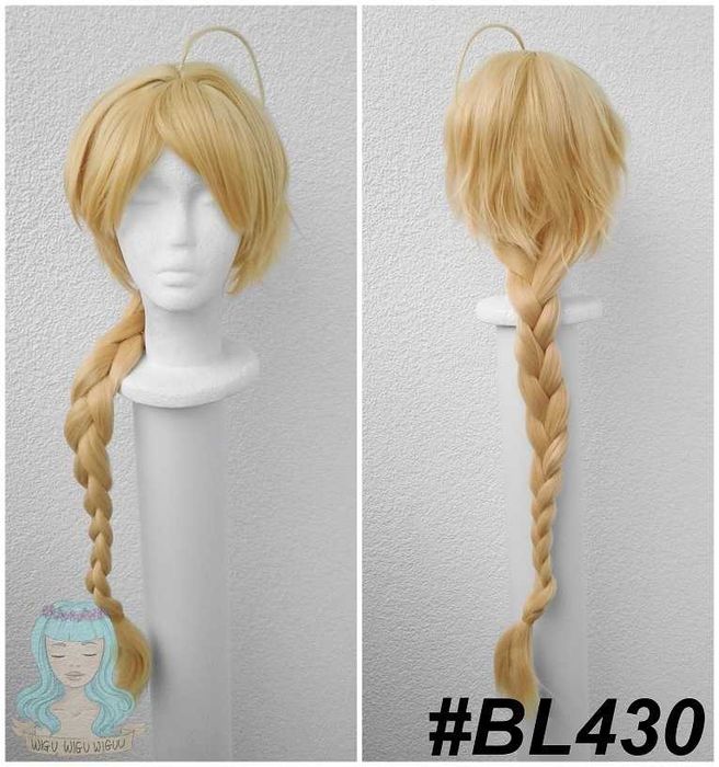 Traveler Aether Genshin Impact cosplay wig peruka blond z warkoczem