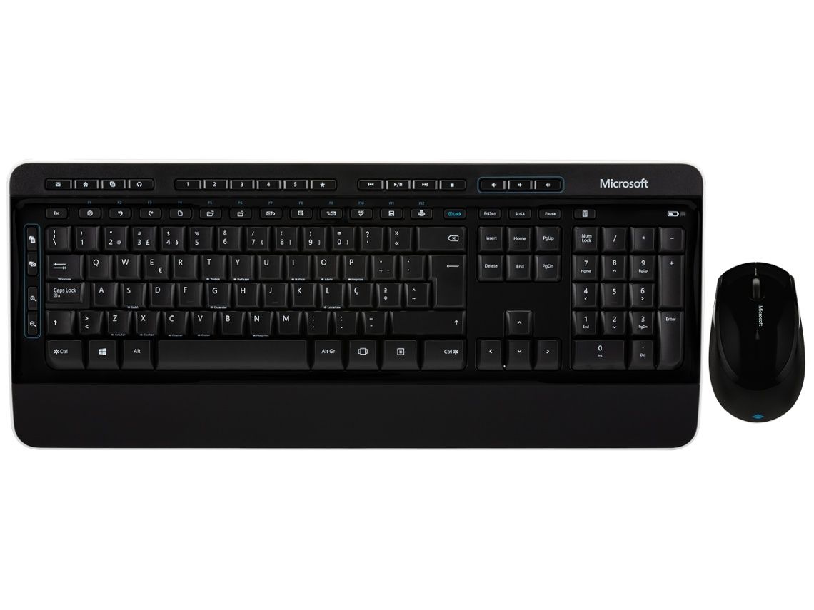 Teclado + Rato MICROSOFT 3050 (Wireless - BlueTrack - Teclado Numérico