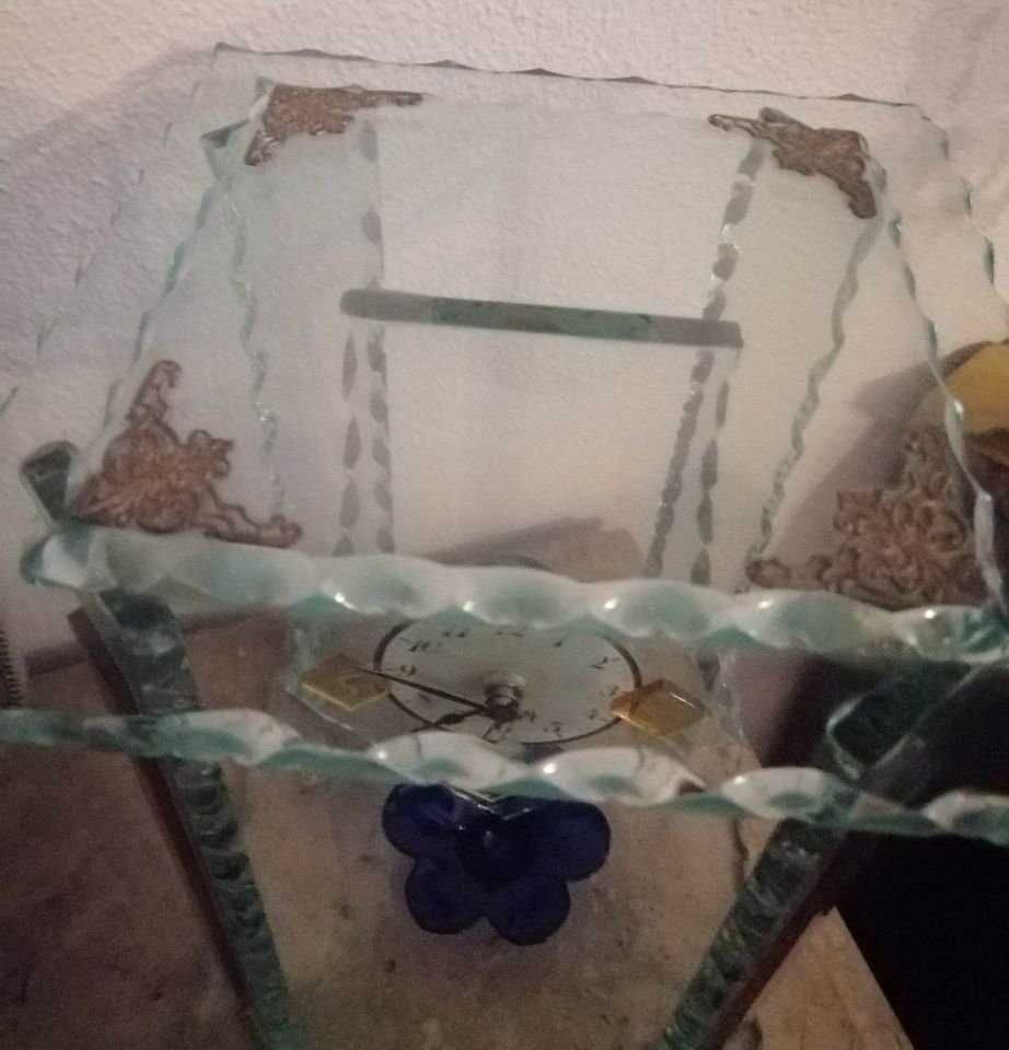 Relógio de mesa em vidro Murano, Itália 1960s