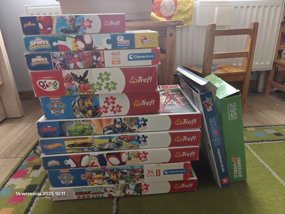 Puzzle 3+4+ psi patrol bing spidey hot wheels avangersgratisy