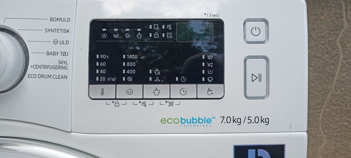 Samsung eco bubble 2 в 1 пральна машина з сушкою WD70M4433IW