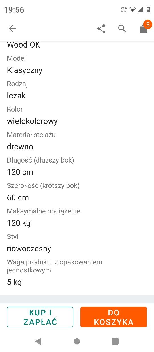 Leżak drewniany .