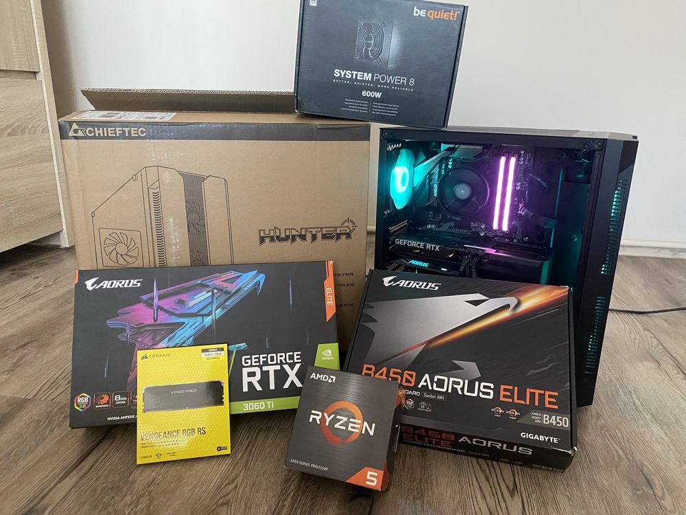 Komputer do gier RTX 3060ti | Ryzen 5 5600x |16GB Ram |512GB SSD |Ledy