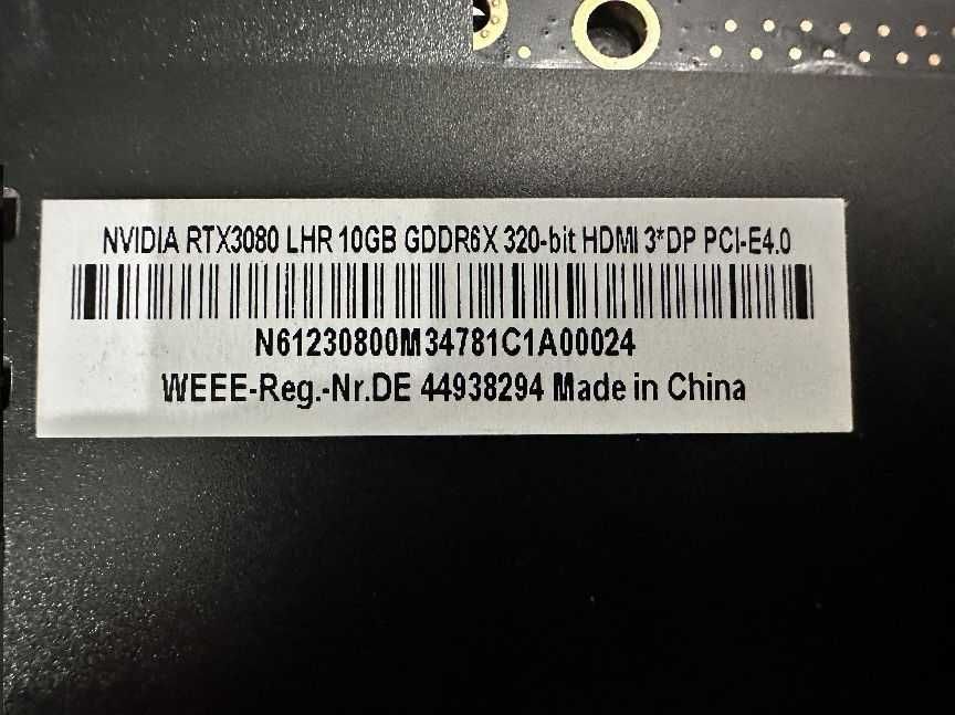 Продам відеокарту NVidia GForce RTX3080 10Gb