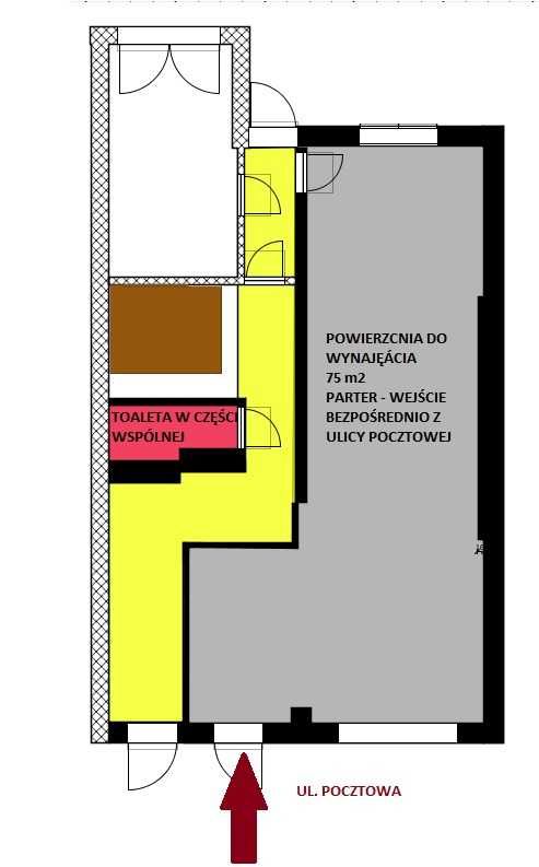 Wynajmę Budynek wielolokalowy 325m2 Pocztowa