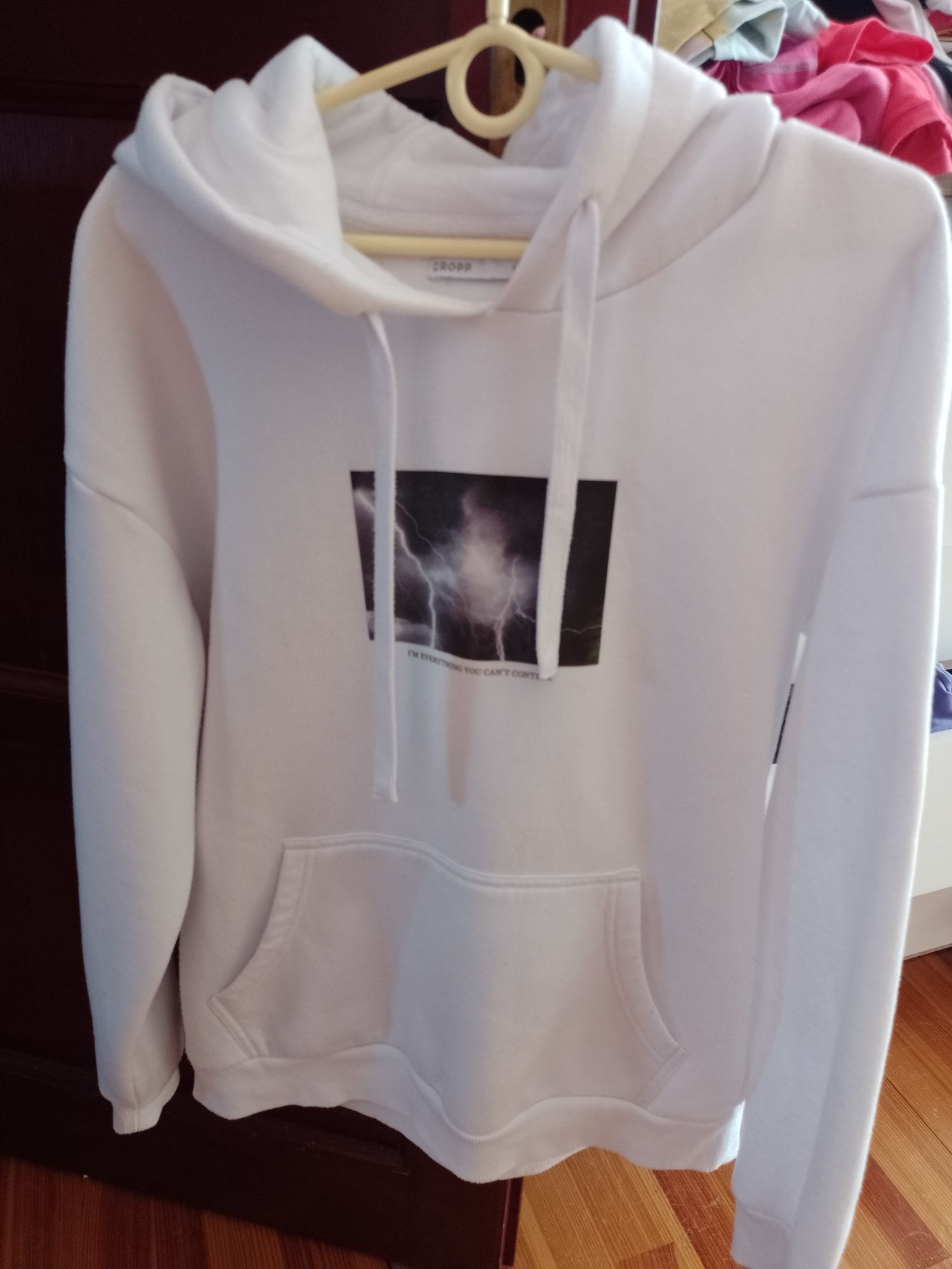 Bluza Cropp damska xl, bdb stan śnieżnobiała