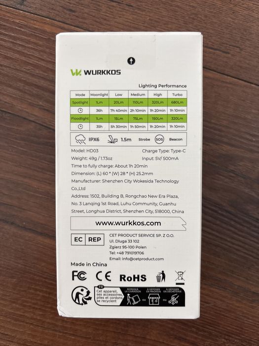 Latarka Wurkkos HD03 Mini - 680lm