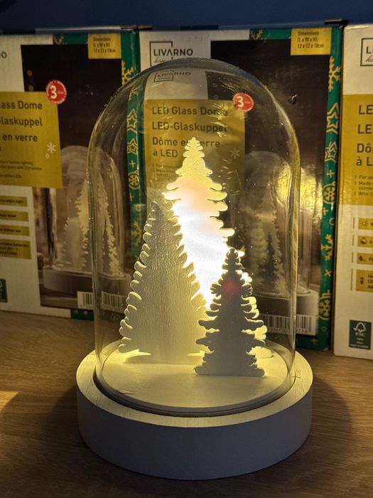 Новорічний та різдвяний декор, світлодіодна купол з ялинкою