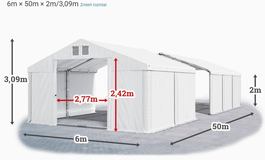 Namiot magazynowy 6x50x2 hala namiotowa Przemysłowa garaż wiata MTB