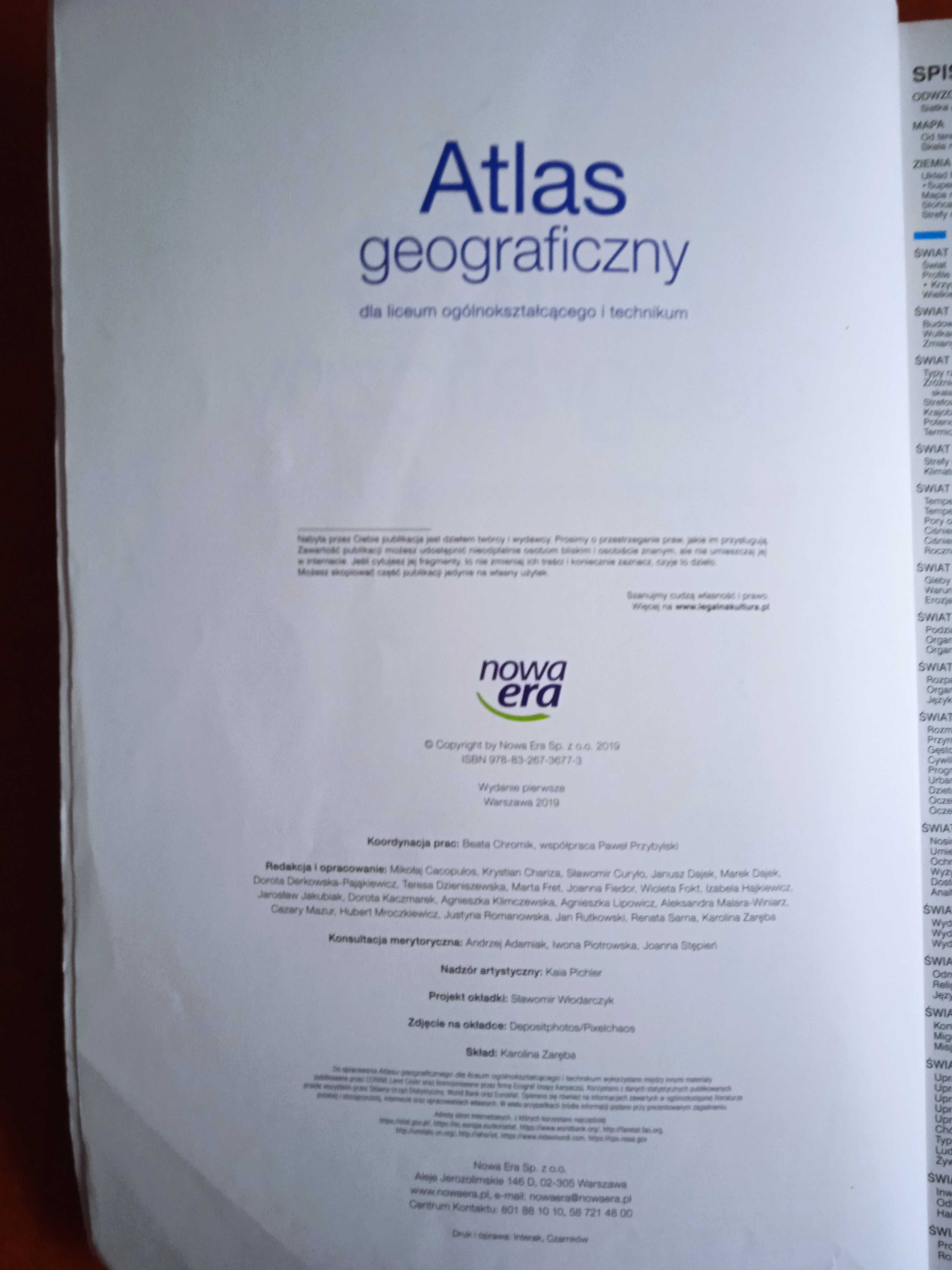 Atlas geograficzny dla liceum ogólnokształcącego i technikum Nowa Era