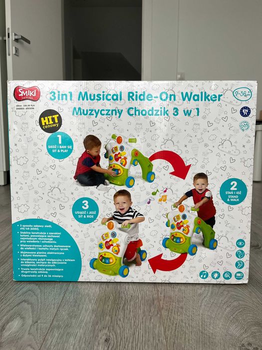 Muzyczny chodzik 3w1 SMIKI, zabawka interaktywna