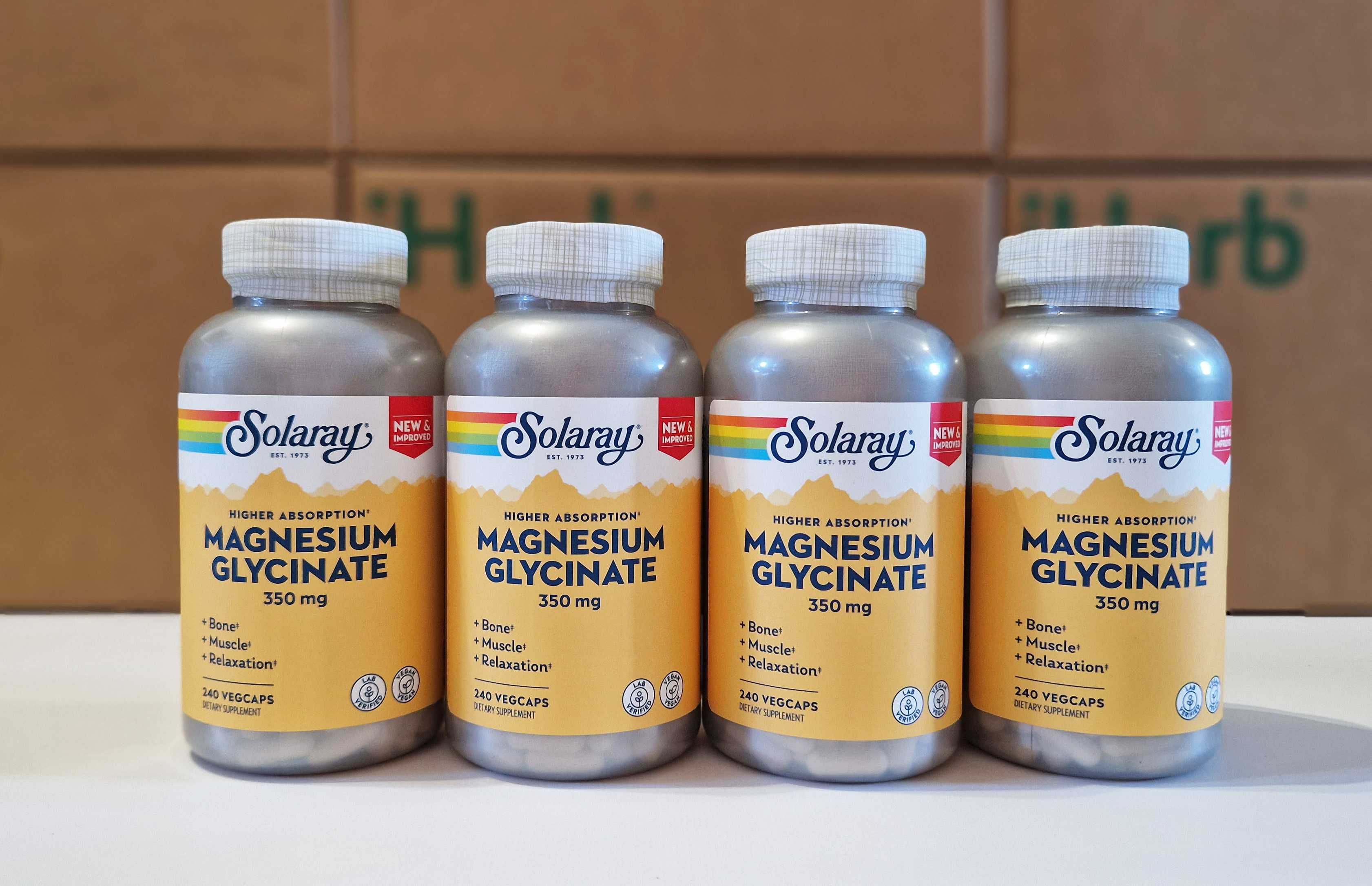 Магний глицинат Solaray, 350 мг, 120 и 240 капсул. Magnesium Glycinate