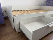 IKEA BRIMNES Łóżko pojedyncze/podwójne z szufladami  STAN BDB