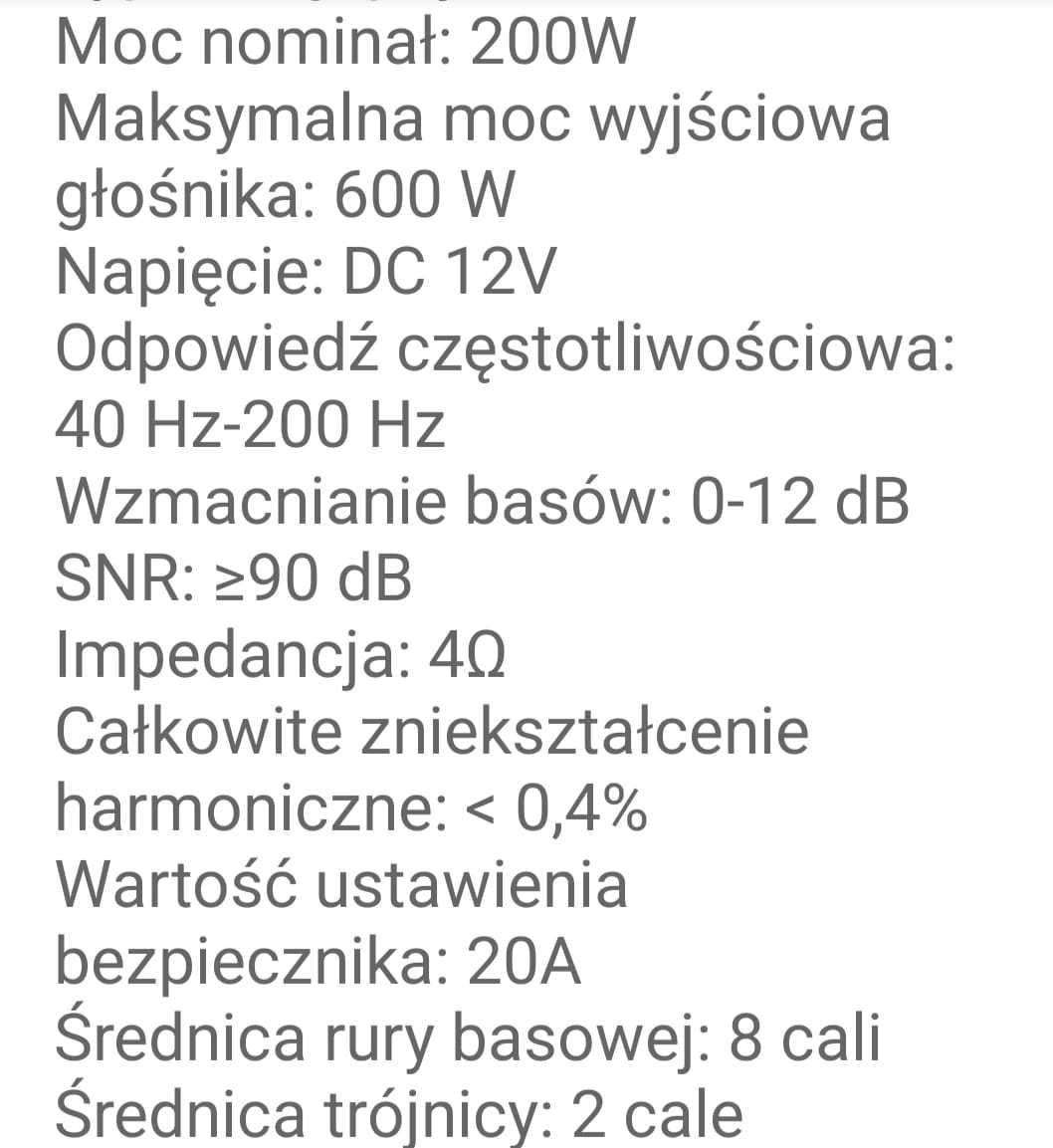 Subwoofer Slim do samochodowy bez okablowania