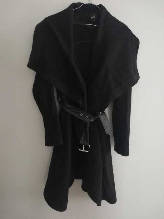 Płaszcz waterfall z paskiem wiosna jesień