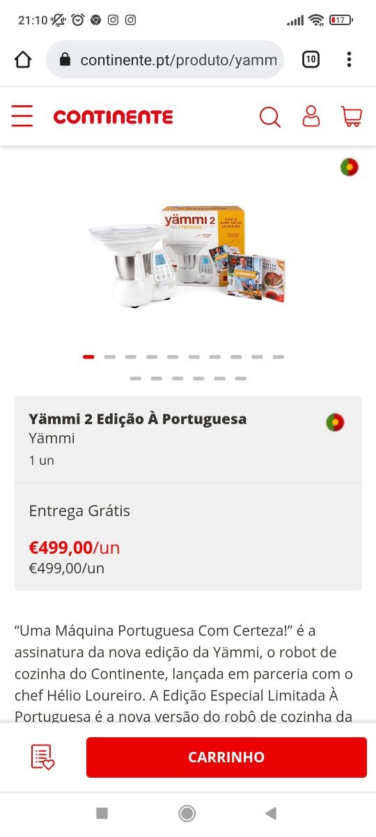 Yammy 2 à Portuguesa com acessórios e livro de receitas