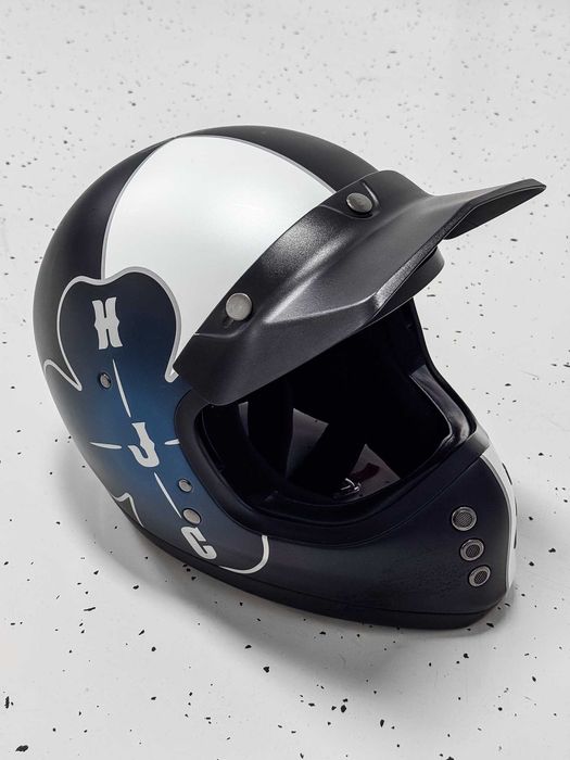 Używany kask motocyklowy HJC V60 Ofera (czarno-niebieski) - rozmiar L