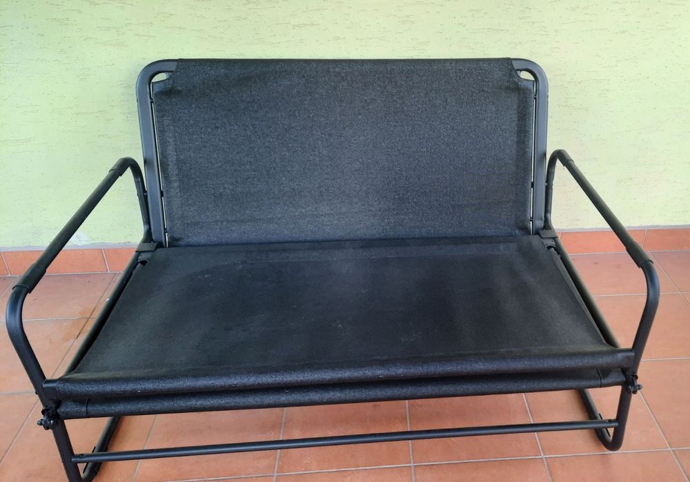 Sofa rozkładana, Knisa ciemnoszary/czarny